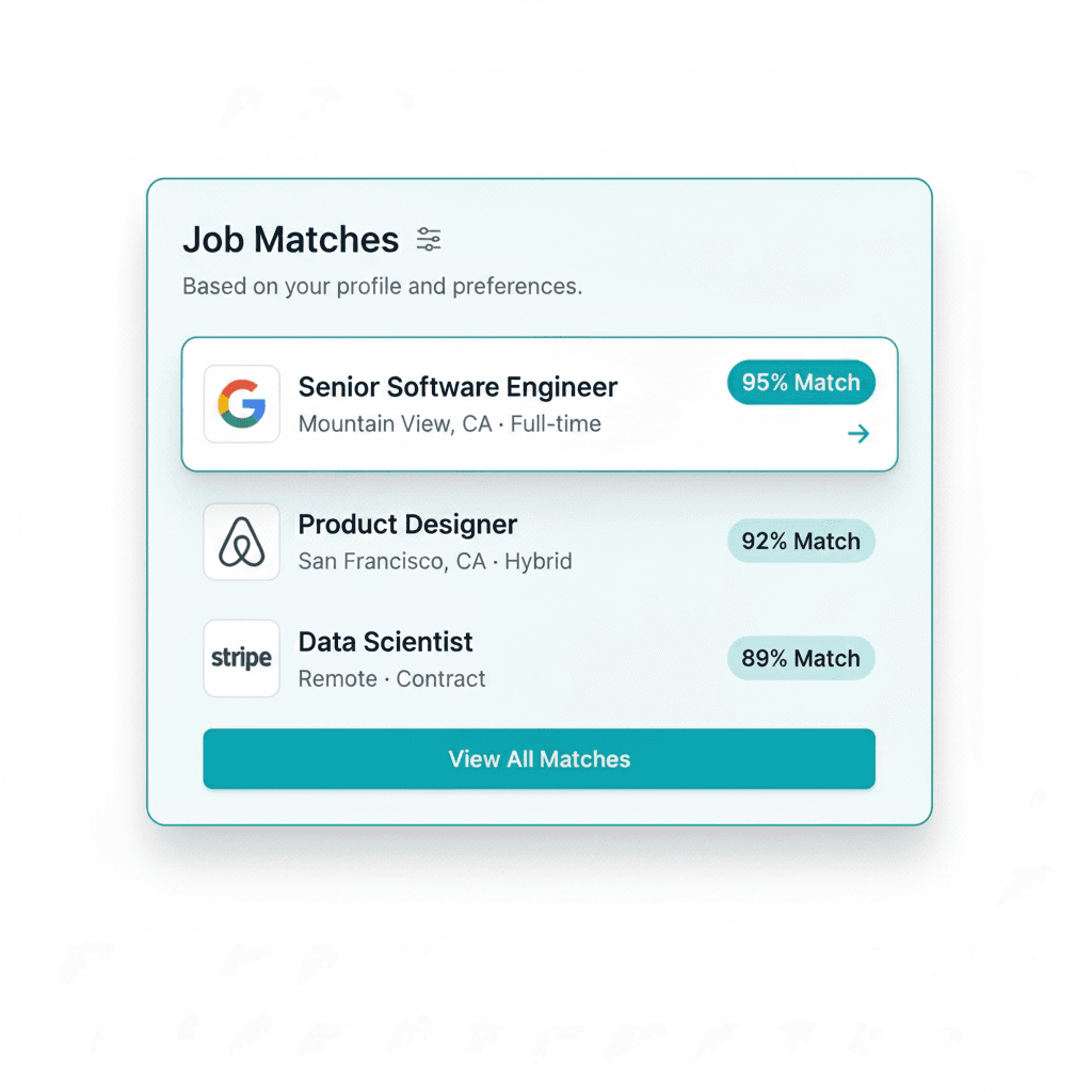 Job Matches Mockup